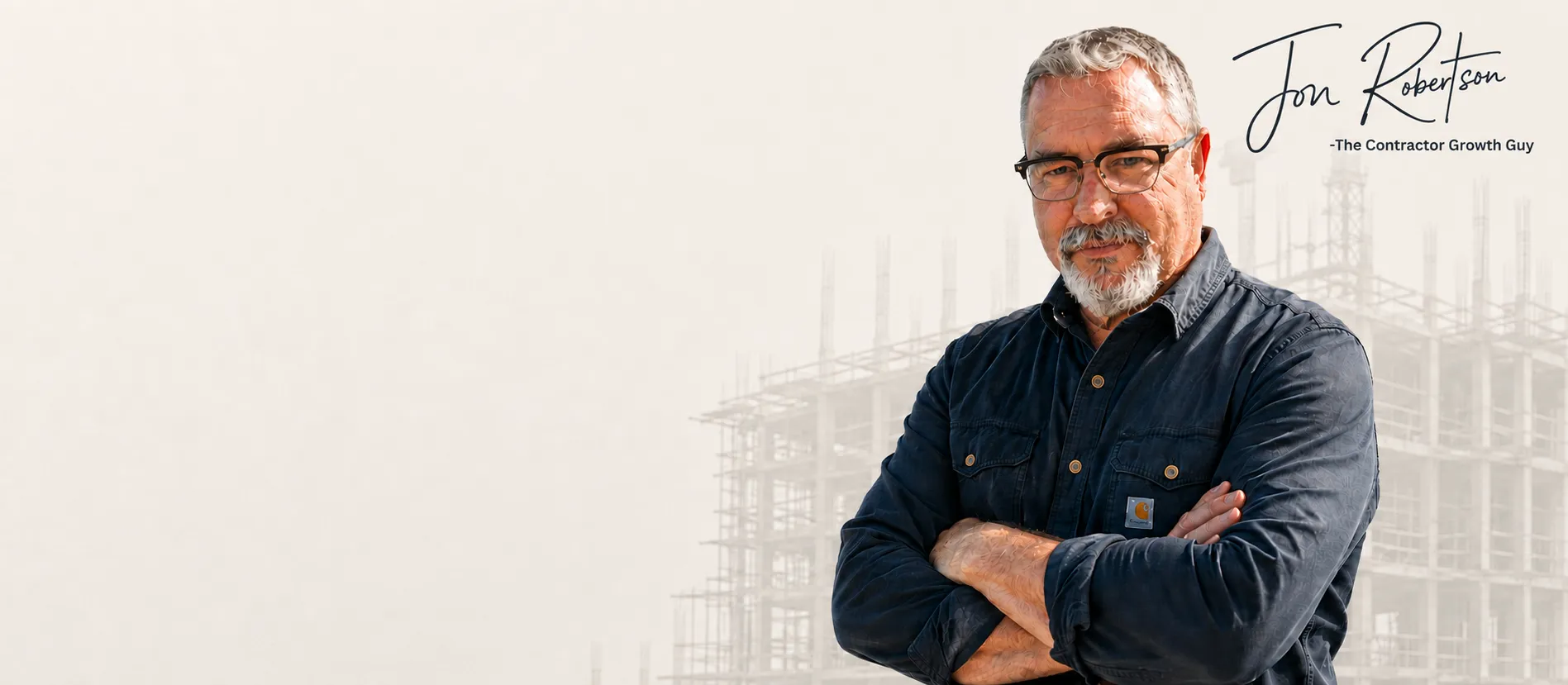 Jon Robertson, contractor business coach, on a job site
